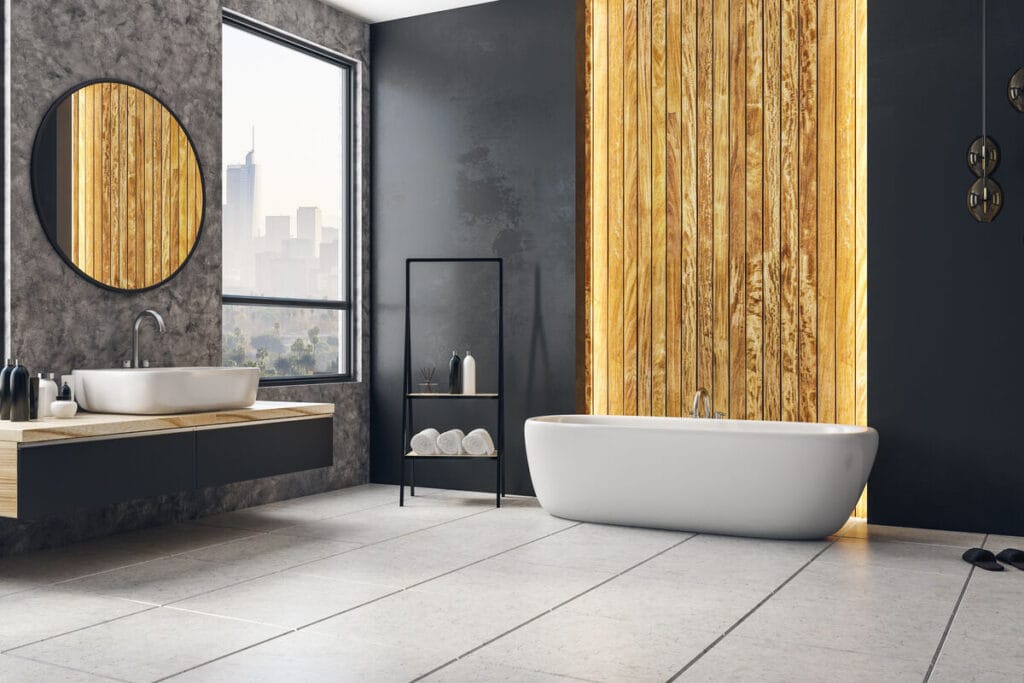 lazienka-z-drewnem-lustro